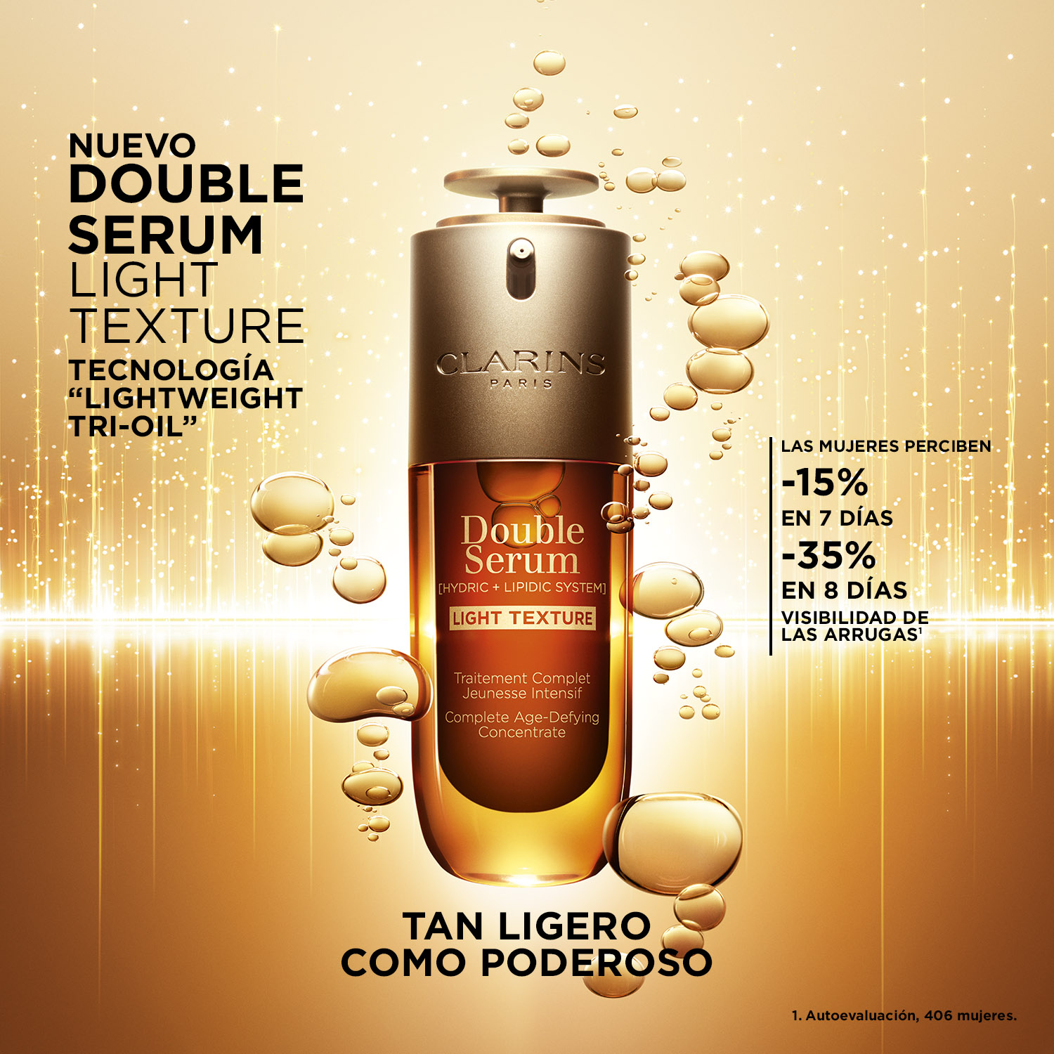 DOUBLE SERUM LIGHT TEXTURE (SUERO ANTI-EDAD INTENSIVO CON TEXTURA LIGERA PARA ROSTRO)